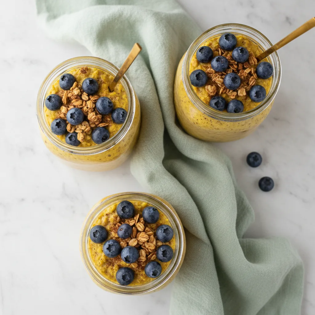 Overnight oat jar with berries